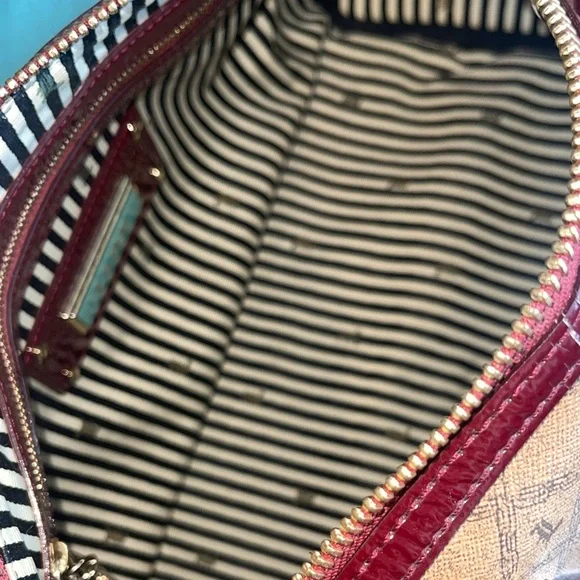 L.A.M.B. Lipstick Red patent Leather & Monogram canvas bag Gwen Stefani. Vintage - Picture 6 of 6